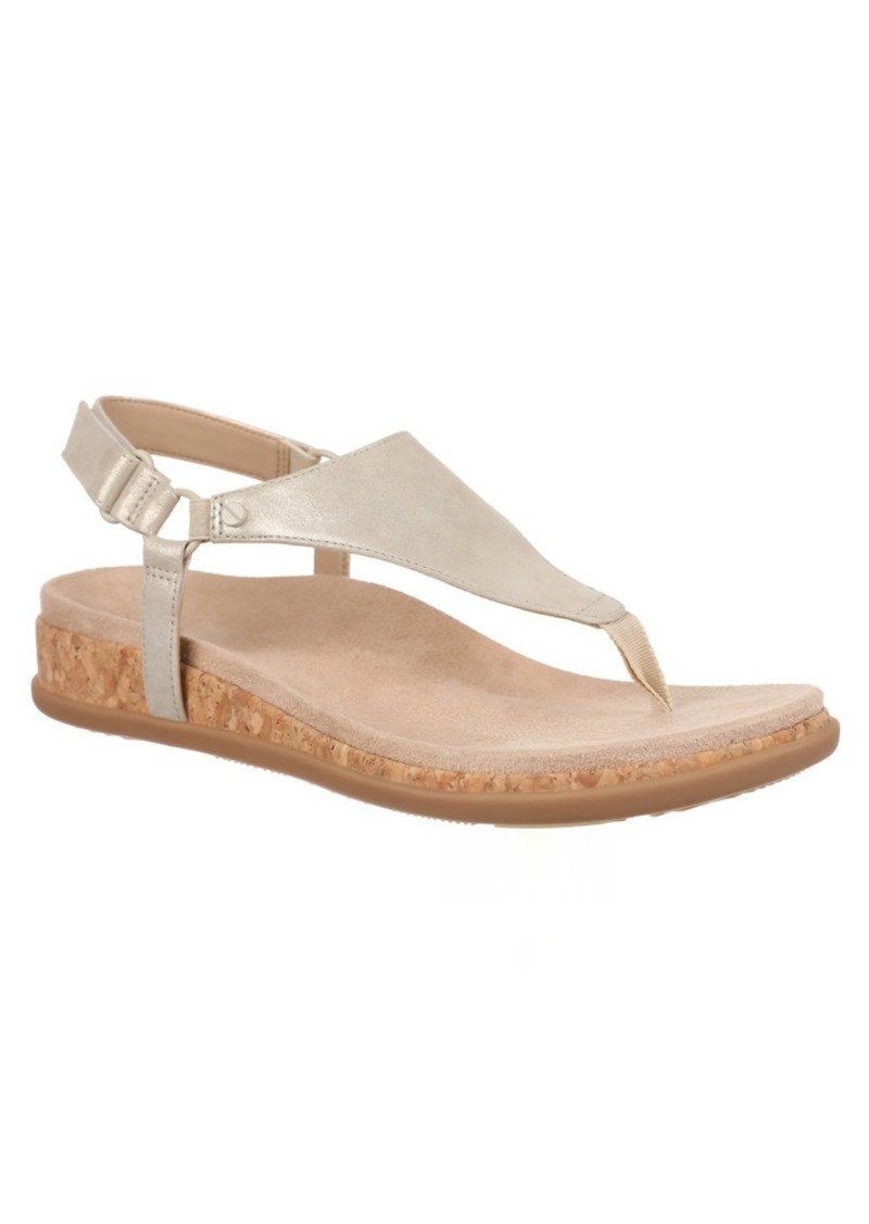 Vionic Women's Kirra Toe Post Walking Sandal In Gold