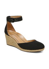 Vionic Amy Wedge Espadrille Sandal in Black Canvas at Nordstrom
