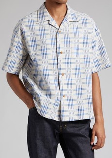 VISVIM Crosby Kasuri Plaid Cotton & Linen Camp Shirt