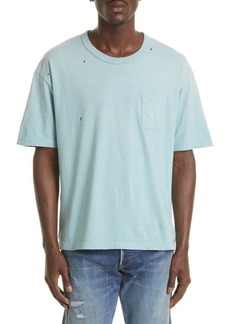 VISVIM Men's Amplus Crash Distressed Cotton Pocket T-Shirt in Light Blue at Nordstrom