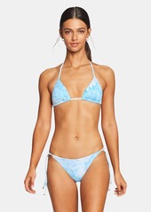 Vitamin A Gia Reversible Triangle Top - Cyan Texture Tie Dye - XS - Also in: S