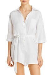 Vitamin A Playa Button Front Romper Swim Cover-Up