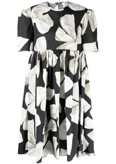 Vivetta bow-print cotton flared dress