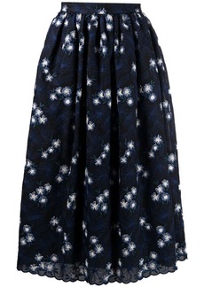 Vivetta floral-embroidery midi skirt