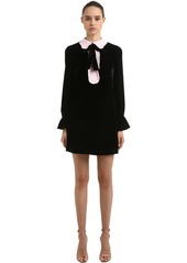 Vivetta Velvet Mini Dress W/ Contrasting Collar