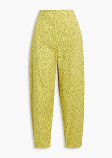 Vivetta - Cropped floral-print cotton-blend tapered pants - Yellow - IT 40