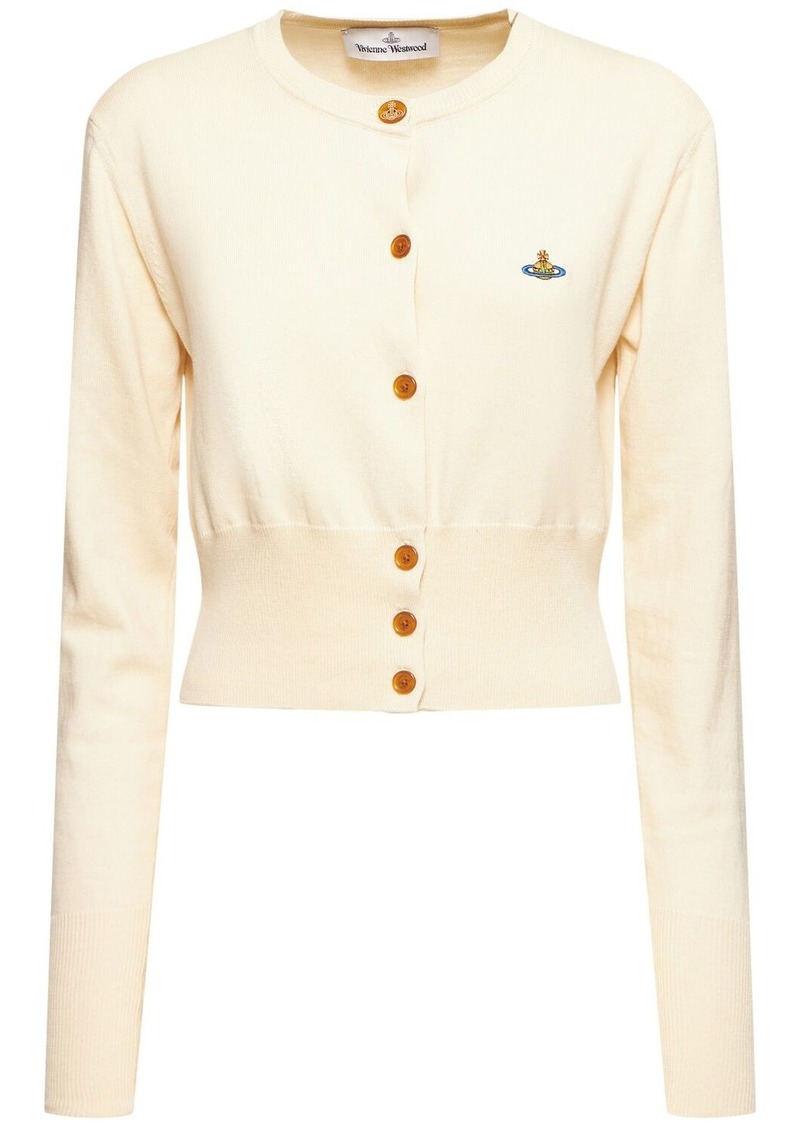 Vivienne Westwood Bea Logo Cotton & Cashmere Crop Cardigan