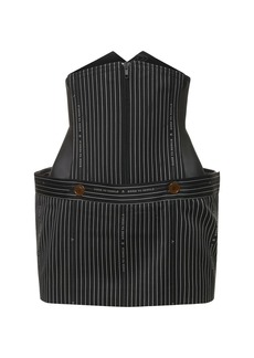 Vivienne Westwood Foam Pinstripe Wool Corset Mini Skirt