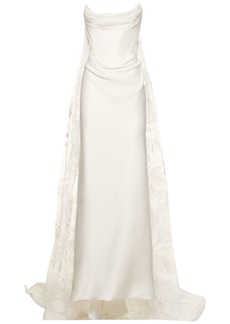 Vivienne Westwood Galaxy Satin Cape Corset Bridal Gown