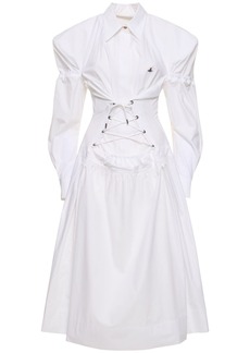 Vivienne Westwood Kate Cotton Lace-up Midi Shirt Dress