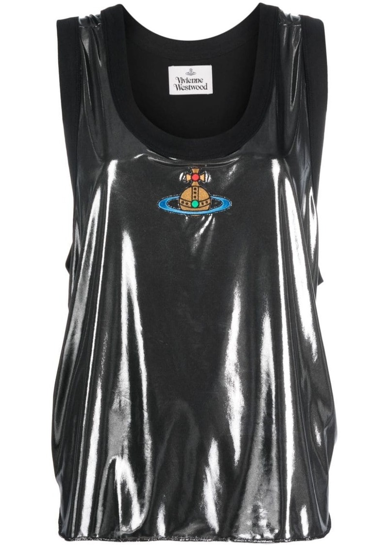 Vivienne Westwood laminated Orb-embroidered tank top