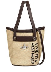 Vivienne Westwood Logo Straw Bucket Bag