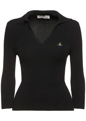 Vivienne Westwood Marina Ribbed Knit Polo Top