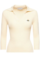 Vivienne Westwood Marina Ribbed Knit Polo Top