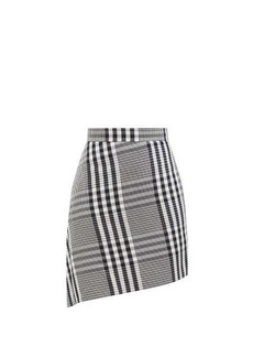 Vivienne Westwood - Check-cotton And Linen Mini Skirt - Womens - Navy White