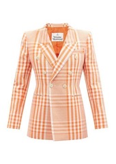 Vivienne Westwood - Leilo Double-breasted Cotton-blend Check Blazer - Womens - Orange White