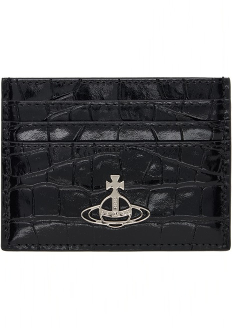 Vivienne Westwood Black Croc-Embossed Card Holder