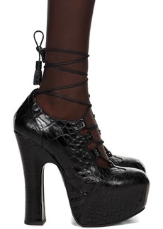 Vivienne Westwood Black Elevated Ghillie Platform Heels