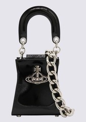 VIVIENNE WESTWOOD BLACK LEATHER KELLY MINI TOTE BAG