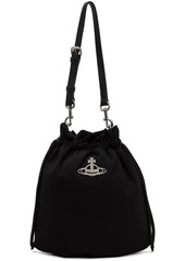 Vivienne Westwood Black Re-Nylon Drawstring Bag