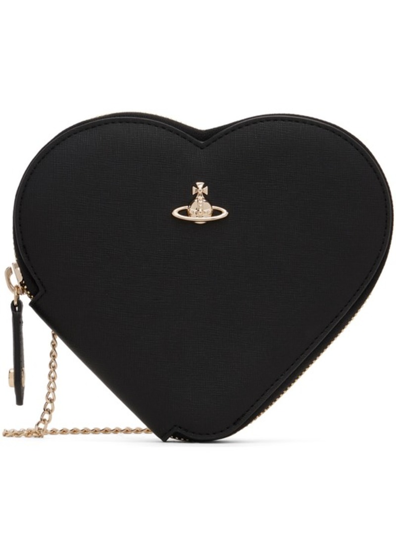 Vivienne Westwood Black Saffiano Heart Crossbody Bag