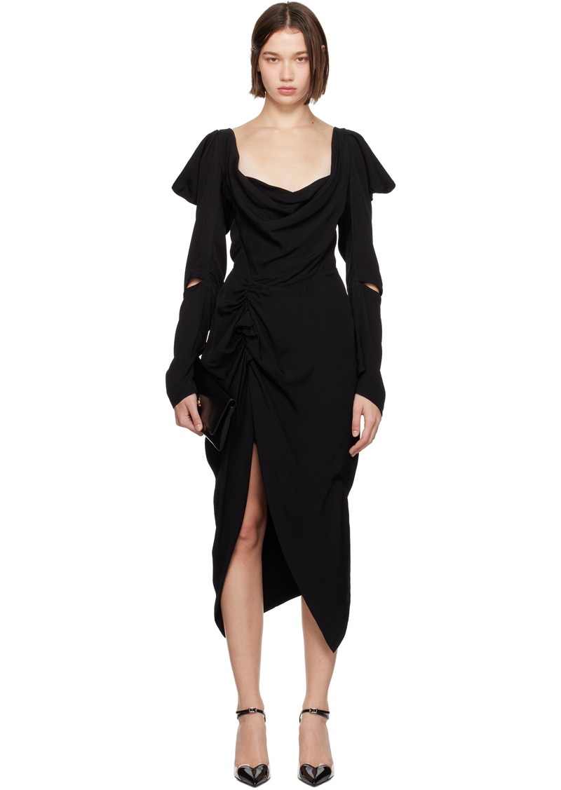 Vivienne Westwood Black Side Panther Midi Dress