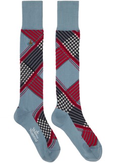 Vivienne Westwood Blue & Red Combat Tartan Socks
