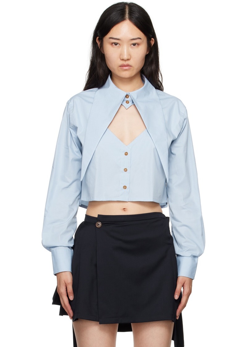 Vivienne Westwood Blue Cut-Off Heart Shirt