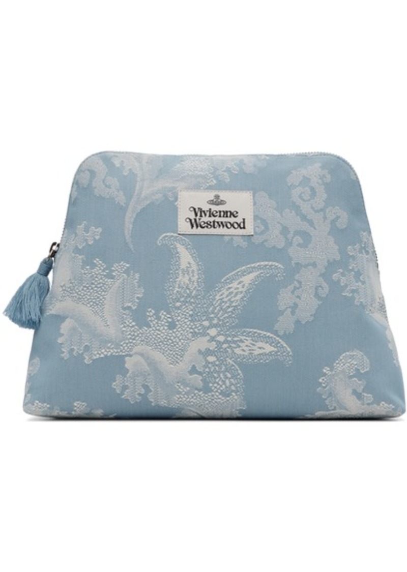 Vivienne Westwood Blue Jacquard Large Wash Clutch