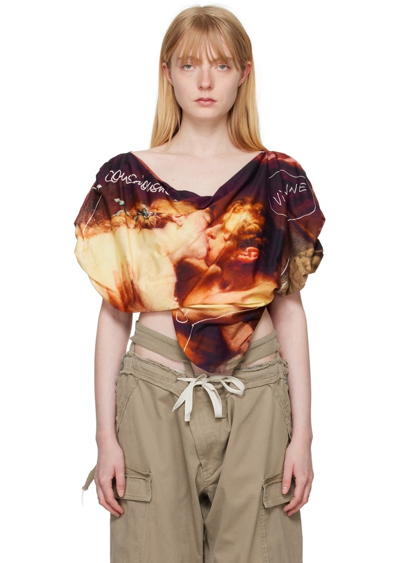 Vivienne Westwood Brown Kiss Heart T-Shirt