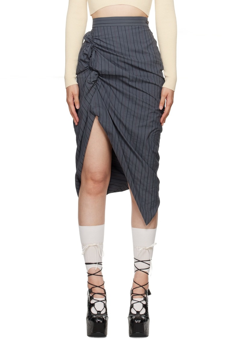 Vivienne Westwood Gray Side Panther Midi Skirt