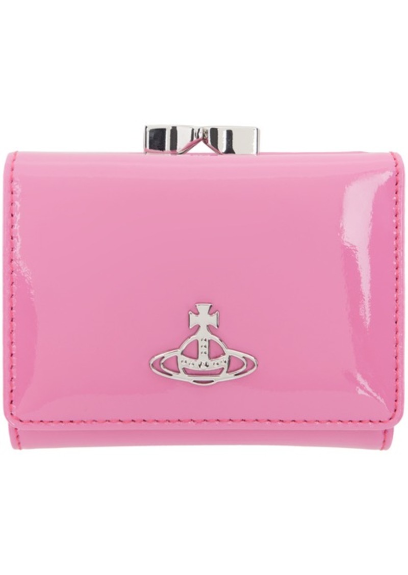 Vivienne Westwood Pink Shiny Patent Small Frame Wallet