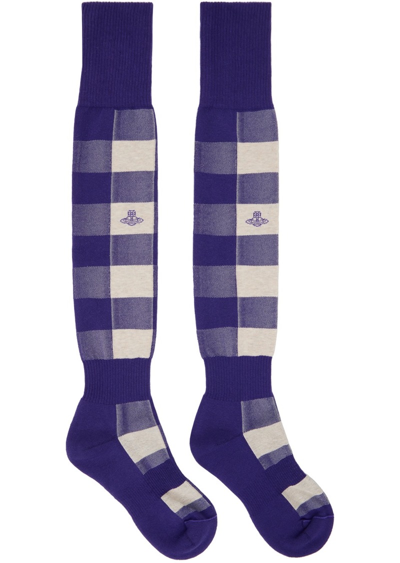 Vivienne Westwood Purple & Off-White High Socks