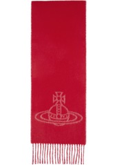 Vivienne Westwood Red & Pink Double Logo Scarf