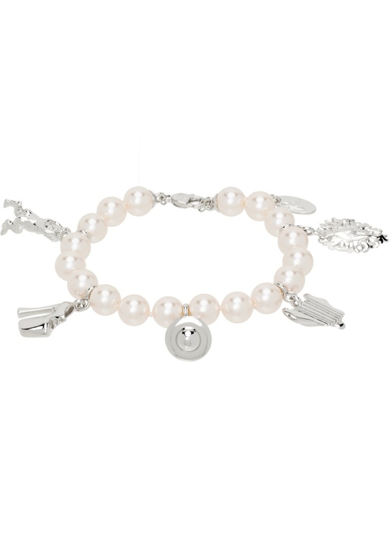 Vivienne Westwood Silver & White Anglo Pearl Bracelet