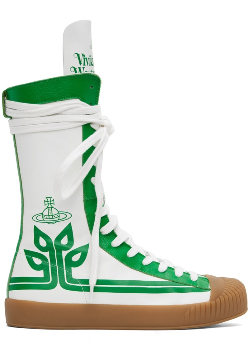 Vivienne Westwood White & Green Boxing Sneakers