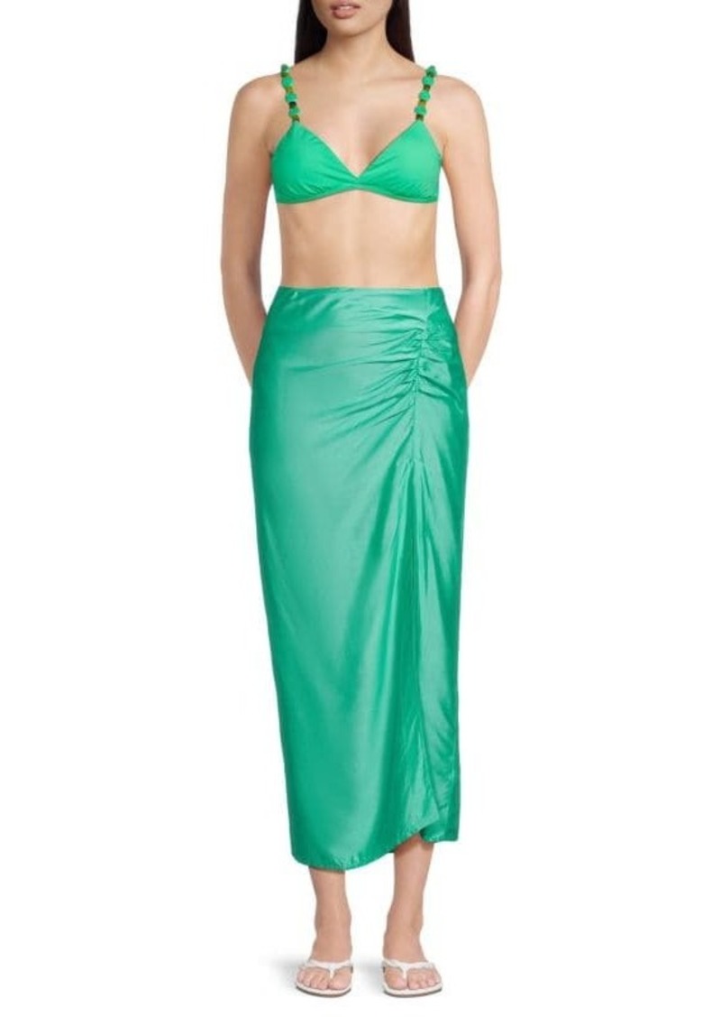 Vix Clara Silk Blend Cover Up Maxi Skirt