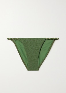 Vix Embellished Seersucker Bikini Briefs