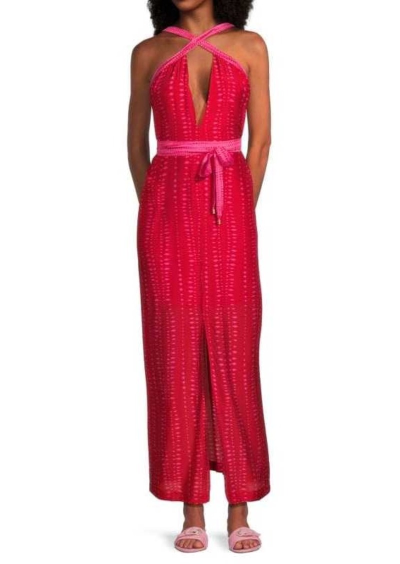 Vix Malika Audrey Print Silk Blend Midi Cover Up Dress