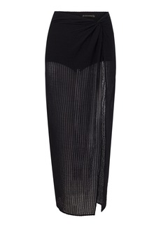 ViX - Vix X Bianca Brandolini Solid Eug Cotton Sarong Midi Skirt - Black - S - Moda Operandi