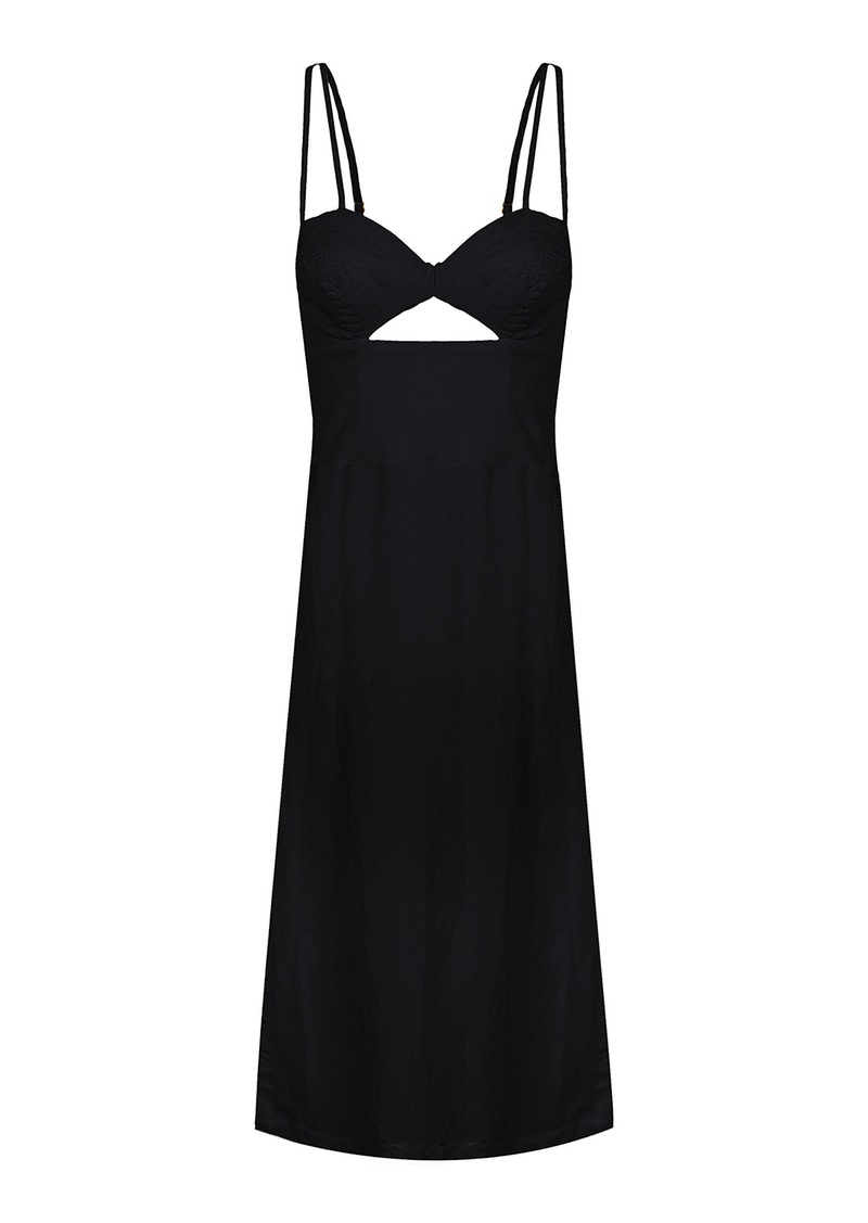 ViX - Vix X Bianca Brandolini Solid Tats Rayon-Linen Maxi Dress - Black - M - Moda Operandi