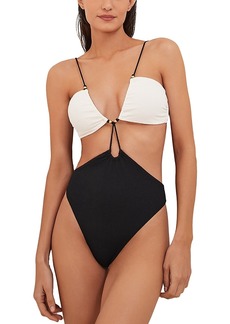 ViX Firenze Two Tone Cut Out One Piece Swimsuit