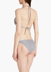 Vix Paula Hermanny - Amalfi ring-embellished striped triangle bikini top - White - S