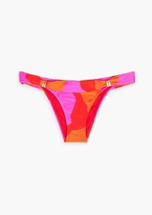 Vix Paula Hermanny - Artsy Bia printed embellished low-rise bikini briefs - Orange - XS