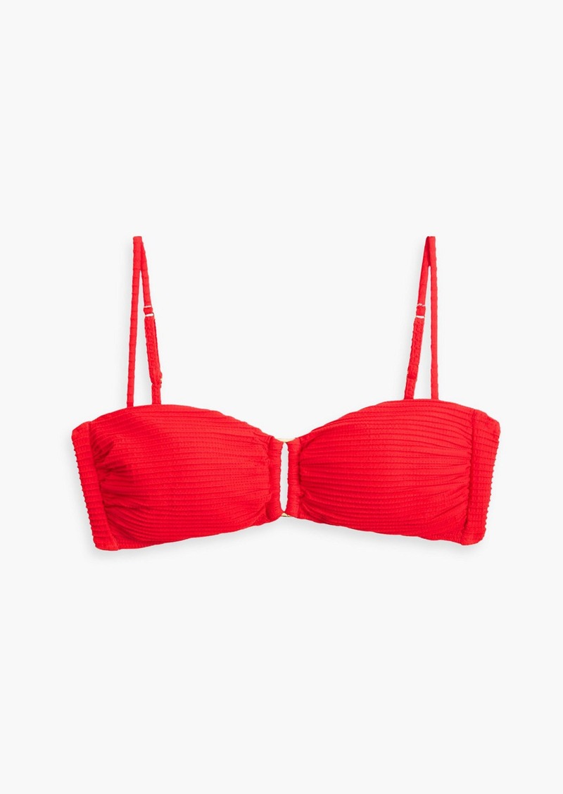 Vix Paula Hermanny - Dune ribbed bandeau bikini top - Red - S