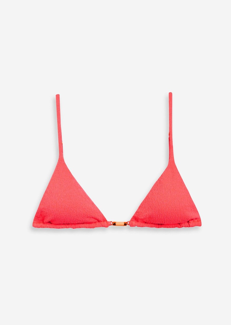 Vix Paula Hermanny - Firenze Capri cloqué triangle bikini top - Orange - L