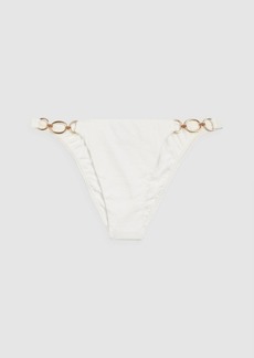 Vix Paula Hermanny - Firenze Amalfi ring-embellished cloqué low-rise bikini briefs - White - XS