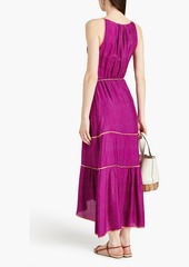 Vix Paula Hermanny - Louise gathered polka-dot mousseline midi wrap dress - Purple - XS