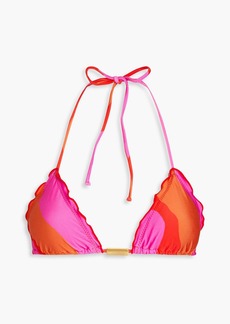 Vix Paula Hermanny - Ripple striped triangle bikini top - Orange - M