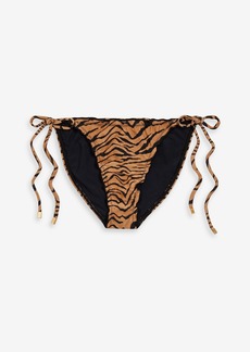 Vix Paula Hermanny - Lou ruffle-trimmed tiger-print low-rise bikini briefs - Animal print - M